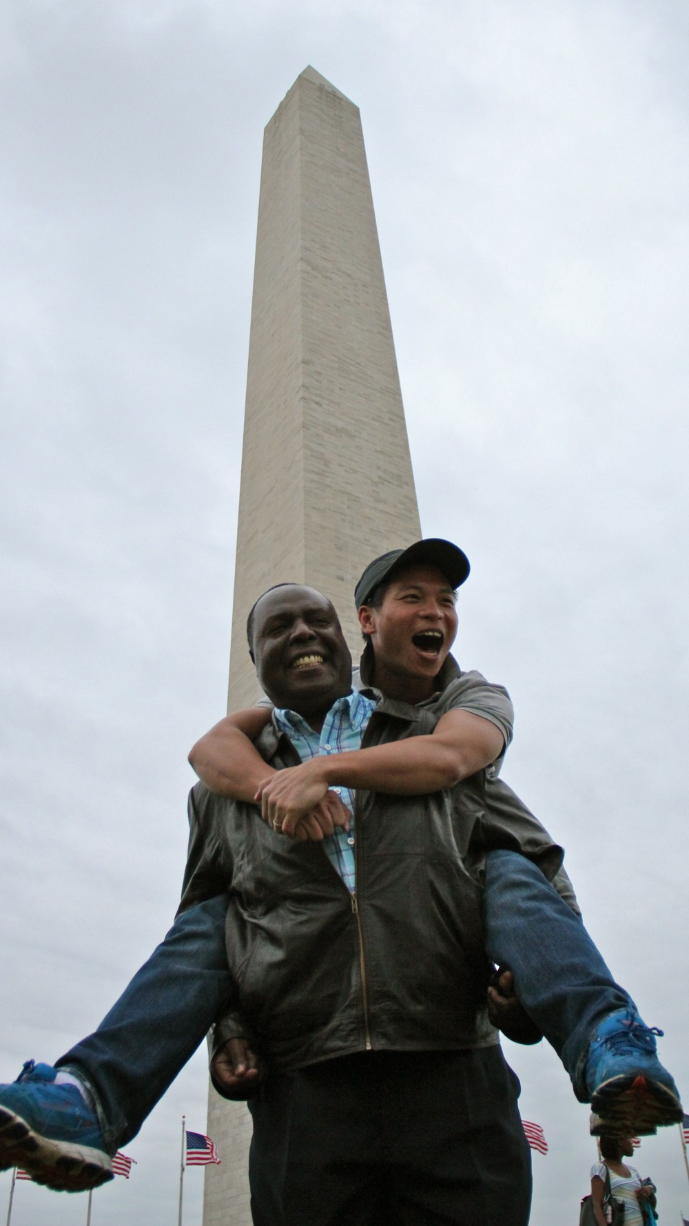 George Kalimbwe, faculty member at Evelyn Hone College, Zambia, with fellow 2015 SUSI scholar, Bruce Lui, in Washington D.C.